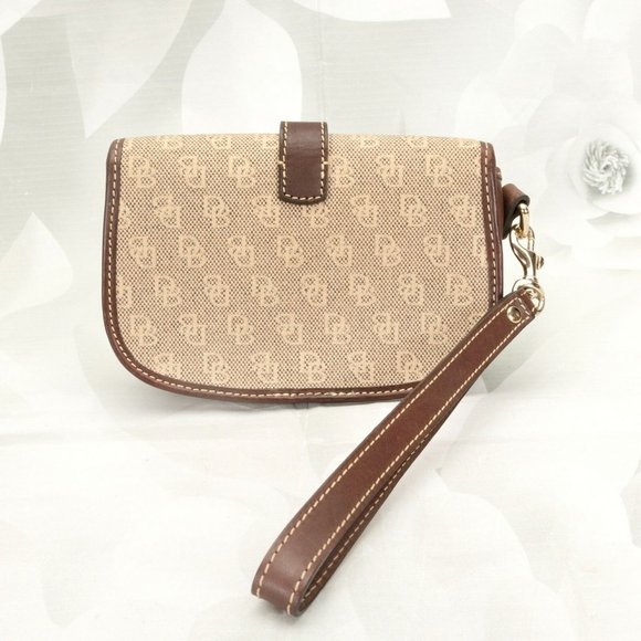 Dooney & Bourke Brown and Tan Clutch Wristlet - Picture 7 of 12